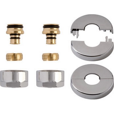 MINIMAL aansl.set 14mmx2mm VPE alu. inlage+chroom rozetten