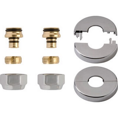 Aansl.set 14x2mm VPE alu-inlage+chr.rozetten algemeen