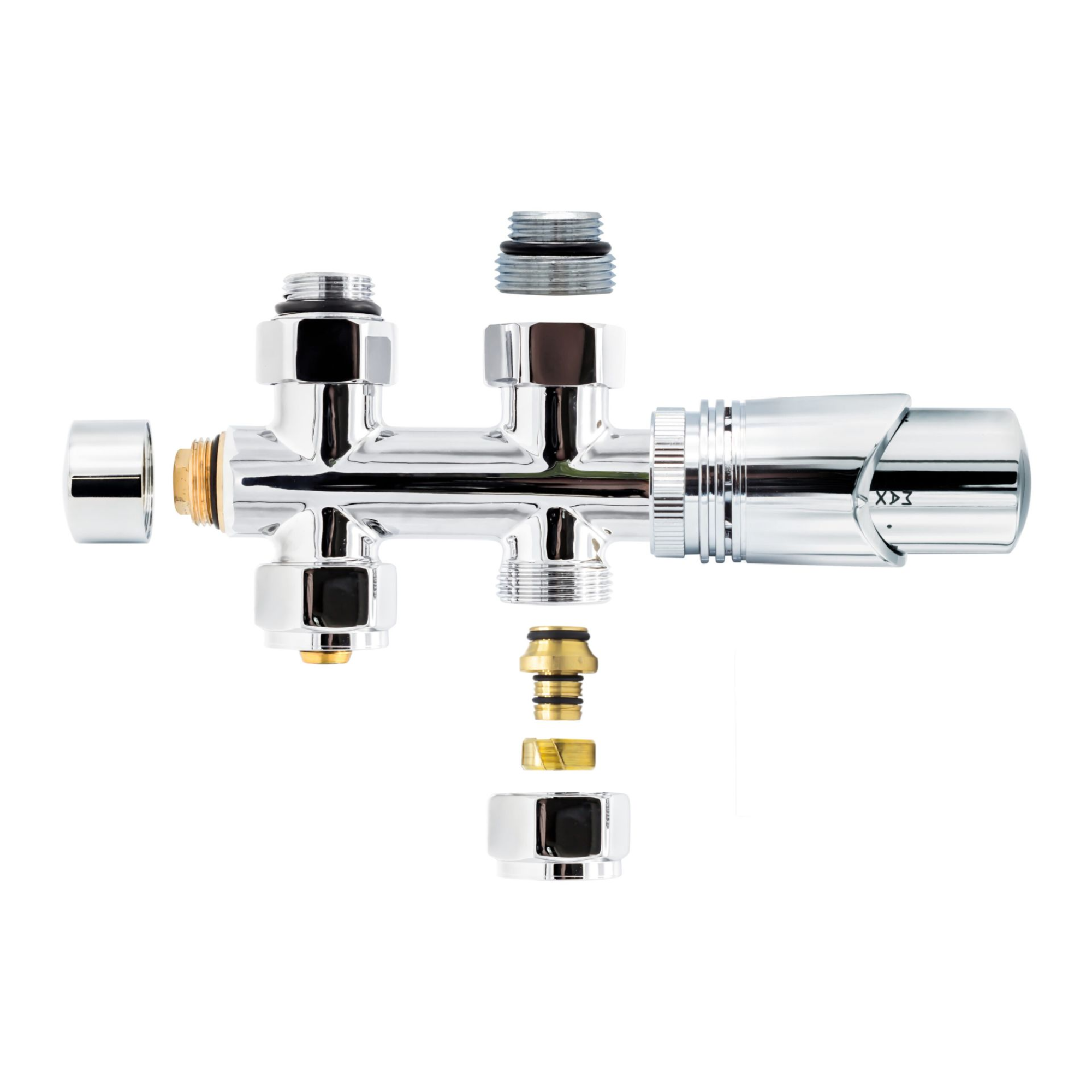 Thermostatische radiatorkraan Recht Chroom