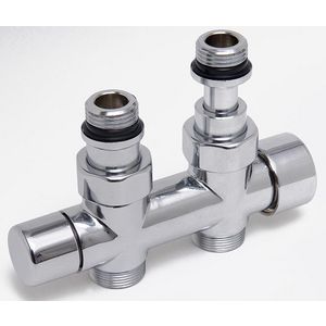 OVUS H-blok 2x½” hoh 50 mm R. telesc.knop L/R therm.voorber