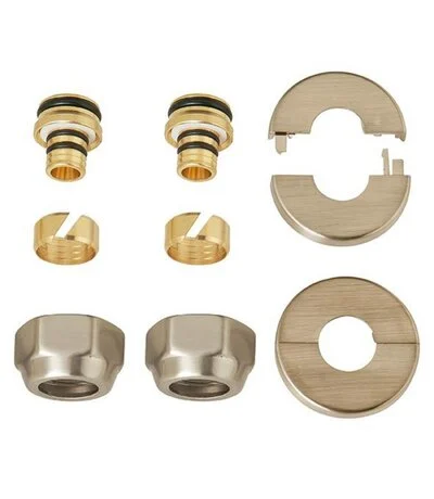 OVUS RVS LOOK aansl.set 16mmx2mm alu-inlage+RVS LOOK rozet.